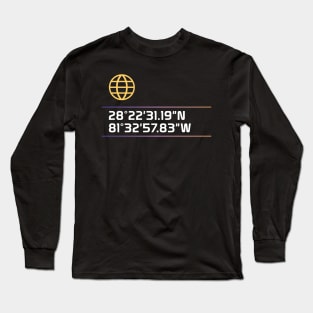 Epcot Spaceship Earth Coordinates Long Sleeve T-Shirt